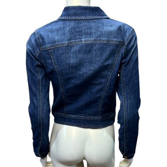 Maurices Dark Wash Denim Jean Jacket Copper Buttons Size Small Classic Fit - Picture 3 of 8